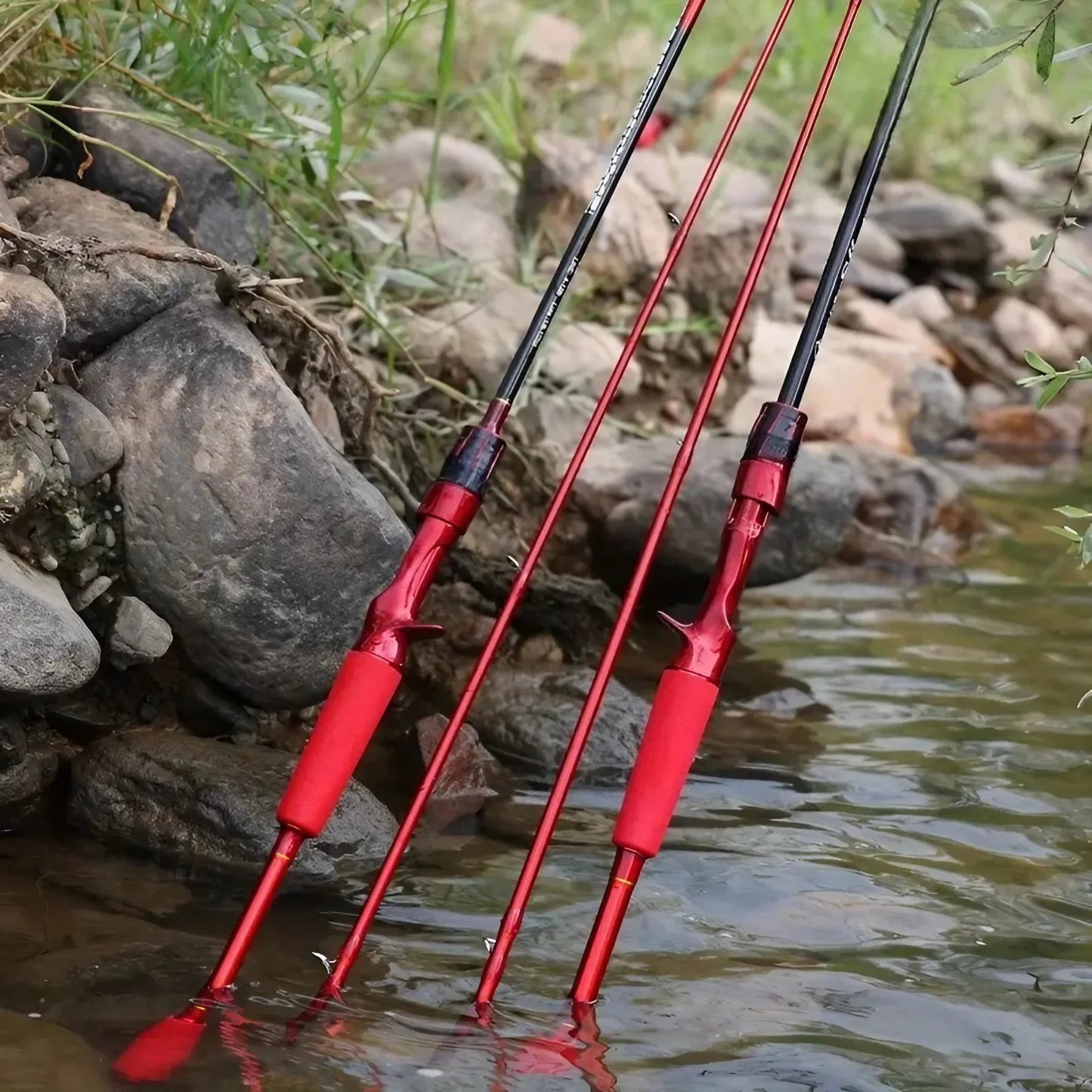 180cm Carbon Fiber Fly Fishing Rod Red EVA Grip Ceramic Guides Ultralight