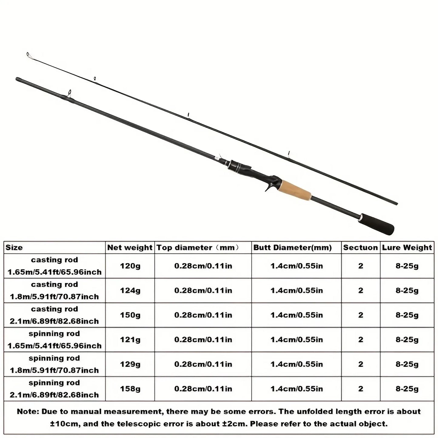 Experience precision and portability with this ultra-light 2-Section Carbon Fiber Fly Fishing Rod.