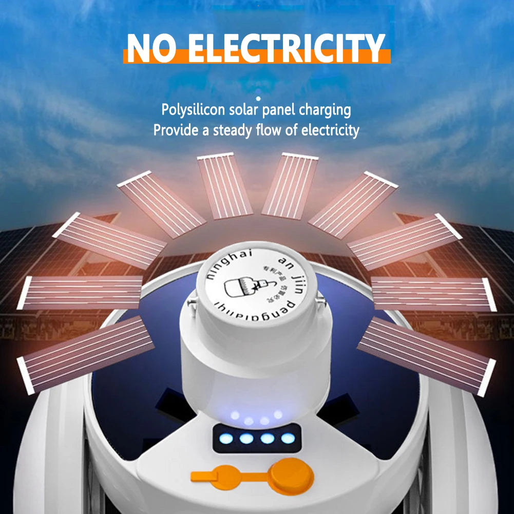 LED Camping Light IPX4 Waterproof 1200mAh Solar USB DC Rechargeable Portable LED Lantern 5 Modes 500LM Hiking Tent Lamp