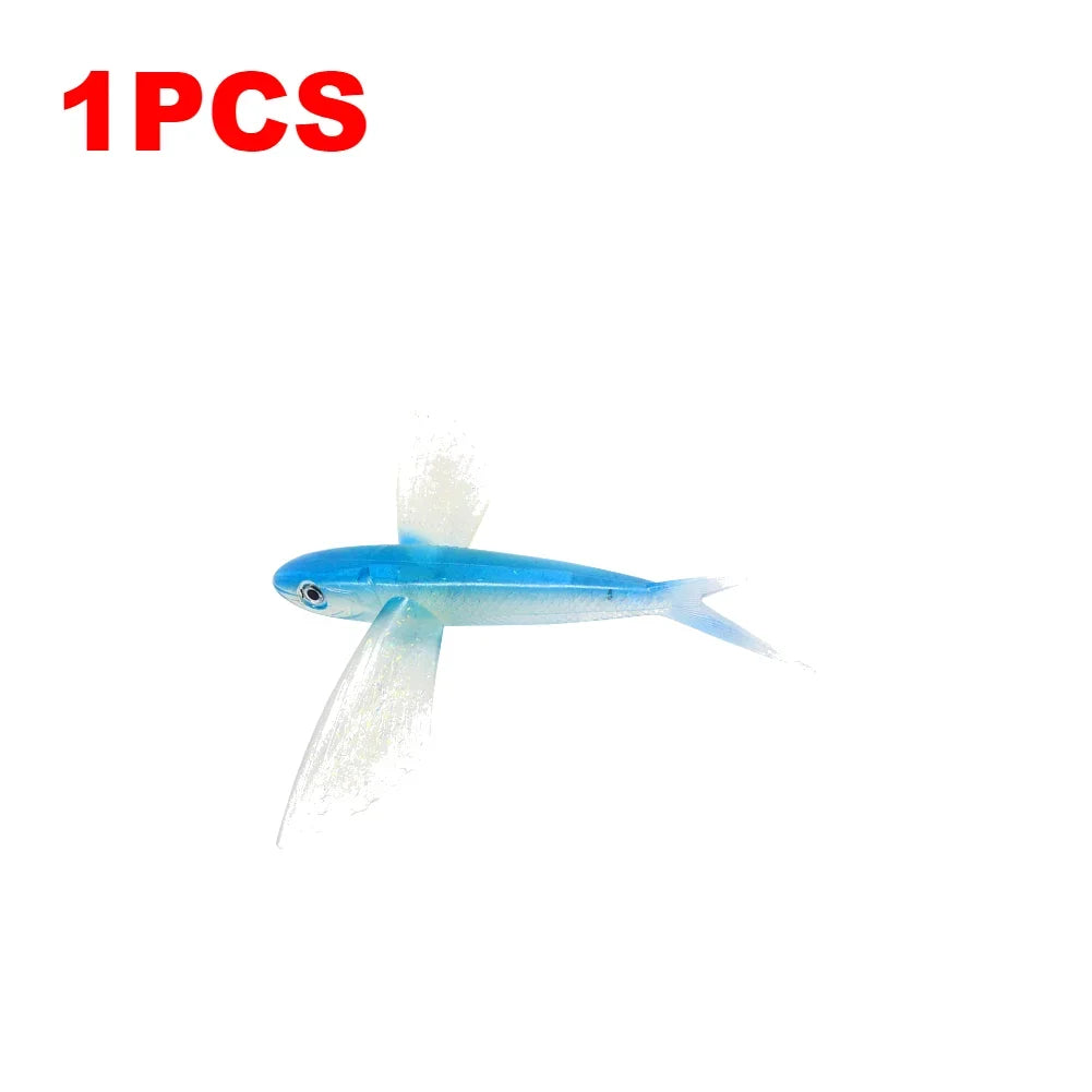 1-10PCS Fishing Lure Bait Sea Fishing Big Flying Fish Soft Bait Tuna Lures Pink Trolling Bird Shaped Teaser For Fishing Tackle