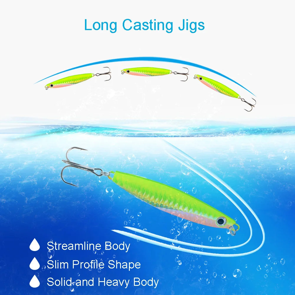 Ackibbik delivers a rugged metal cast jig spoon set that reliably entices trophy saltwater strikes and big game.
