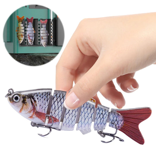 Robotic Fishing Lure 10cm With Treble Hooks 3D Eyes Bionic Swimming Bait