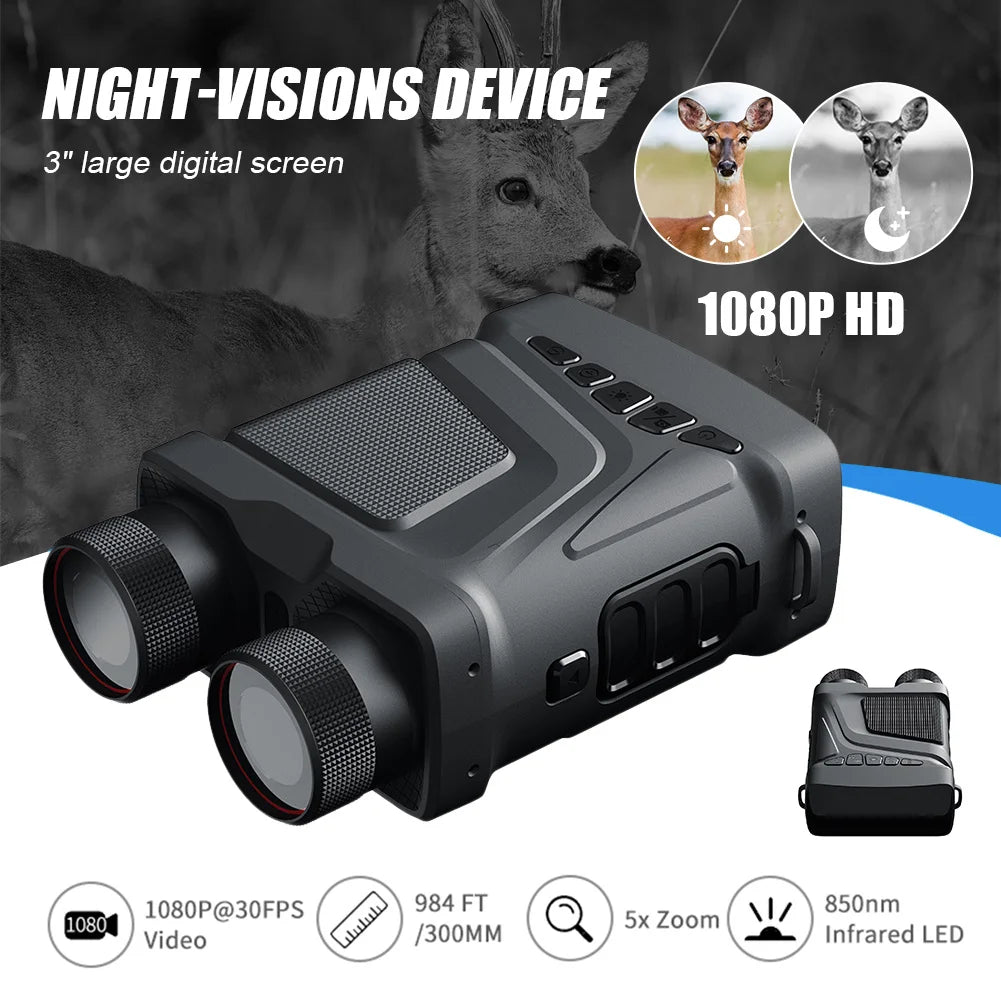R12 5x Digital Zoom Infrared Night Vision Binocular Telescope 1080p 300m Night Vision Device For Outdoor Camping