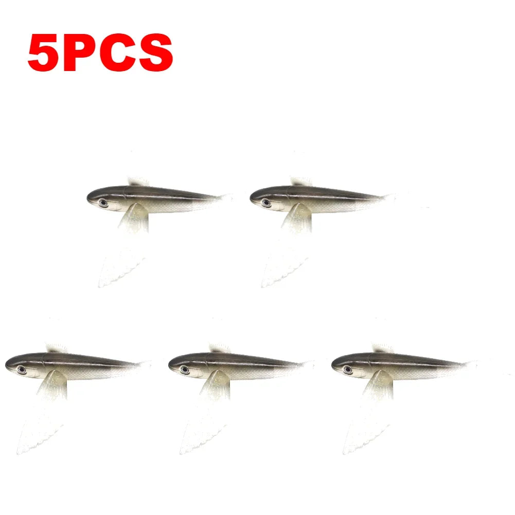 1-10PCS Fishing Lure Bait Sea Fishing Big Flying Fish Soft Bait Tuna Lures Pink Trolling Bird Shaped Teaser For Fishing Tackle
