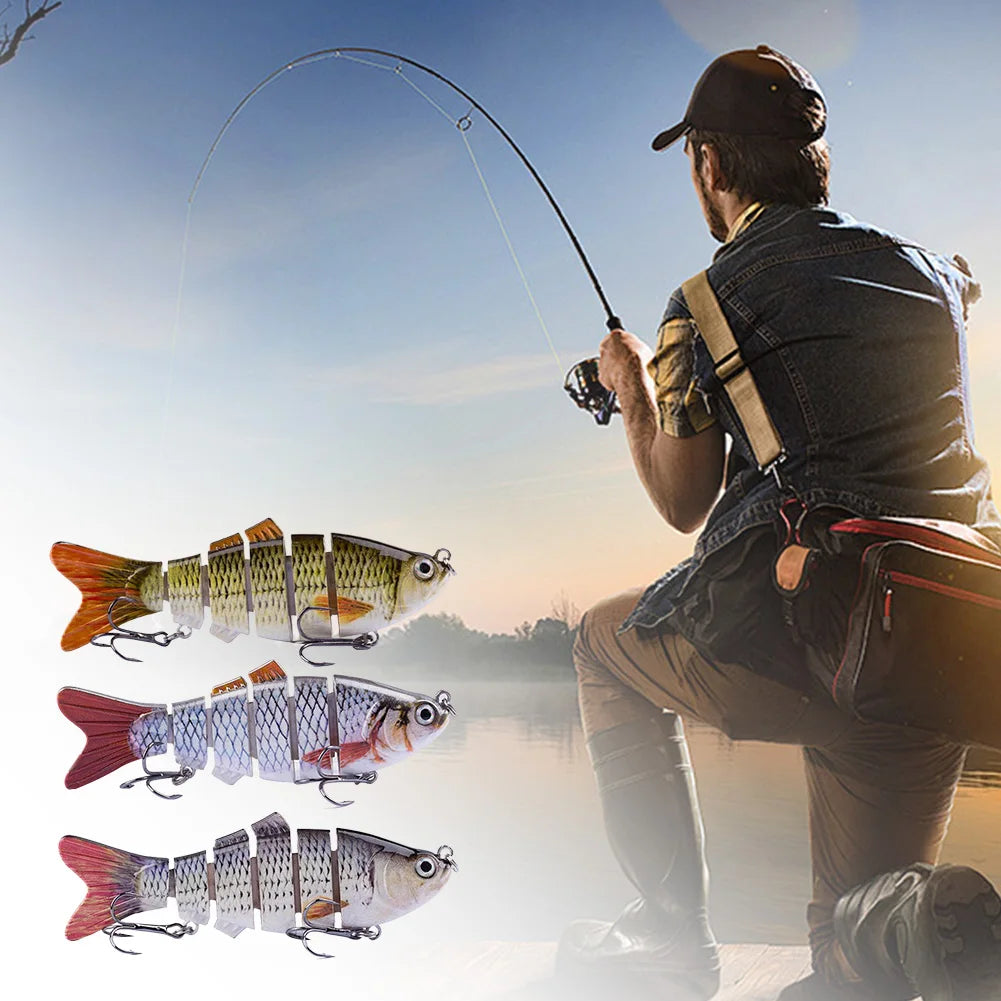 Robotic Fishing Lure 10cm With Treble Hooks 3D Eyes Bionic Swimming Bait