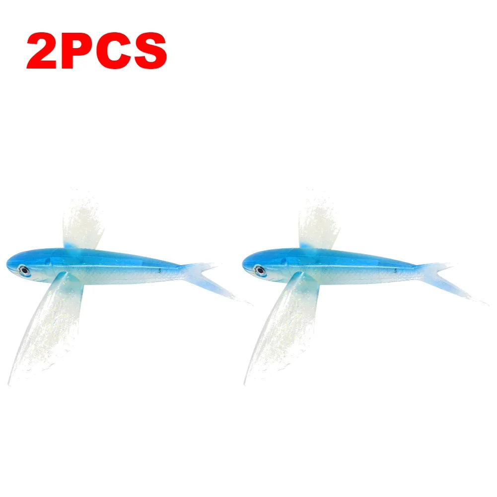1-10PCS Fishing Lure Bait Sea Fishing Big Flying Fish Soft Bait Tuna Lures Pink Trolling Bird Shaped Teaser For Fishing Tackle