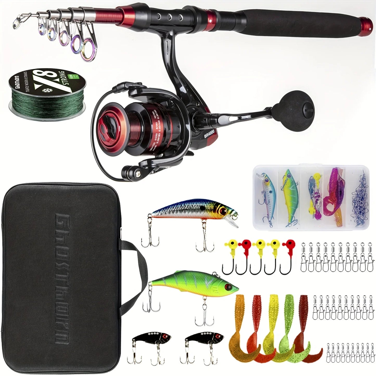 Experience Ghosthorn's versatile fishing rod and reel combo, a portable, ready-to-fish kit built for beginners and pros alike.