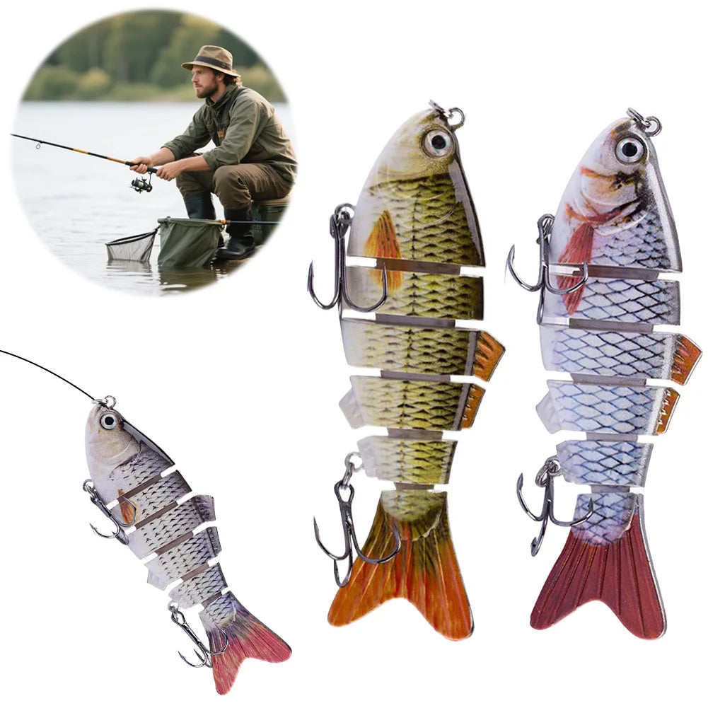 Robotic Fishing Lure 10cm With Treble Hooks 3D Eyes Bionic Swimming Bait