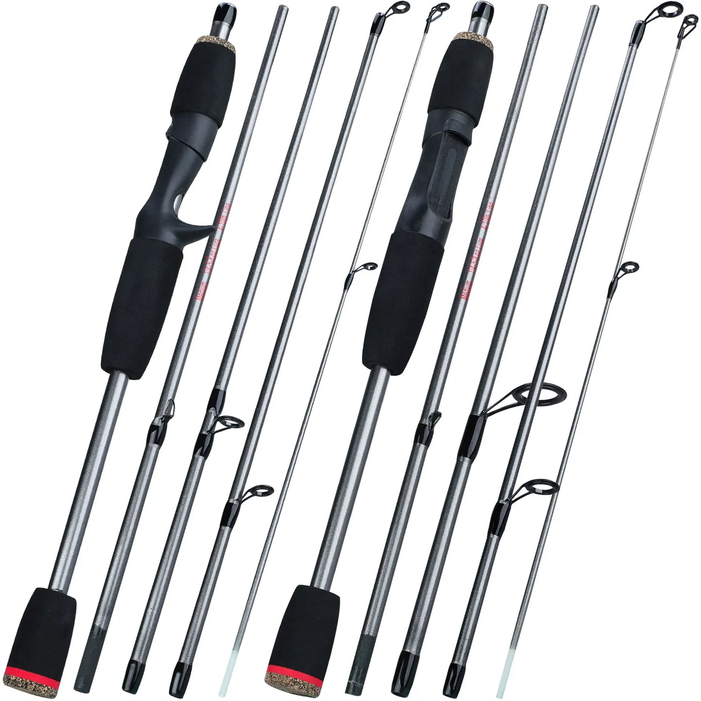 Sougayilang 5 Section Spinning Rod Ultralight Glass Fiber Travel Fishing Rods