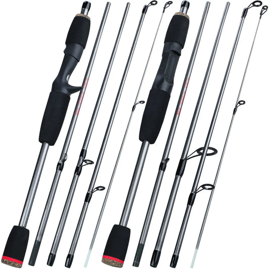 Sougayilang 5 Section Spinning Rod Ultralight Glass Fiber Travel Fishing Rods