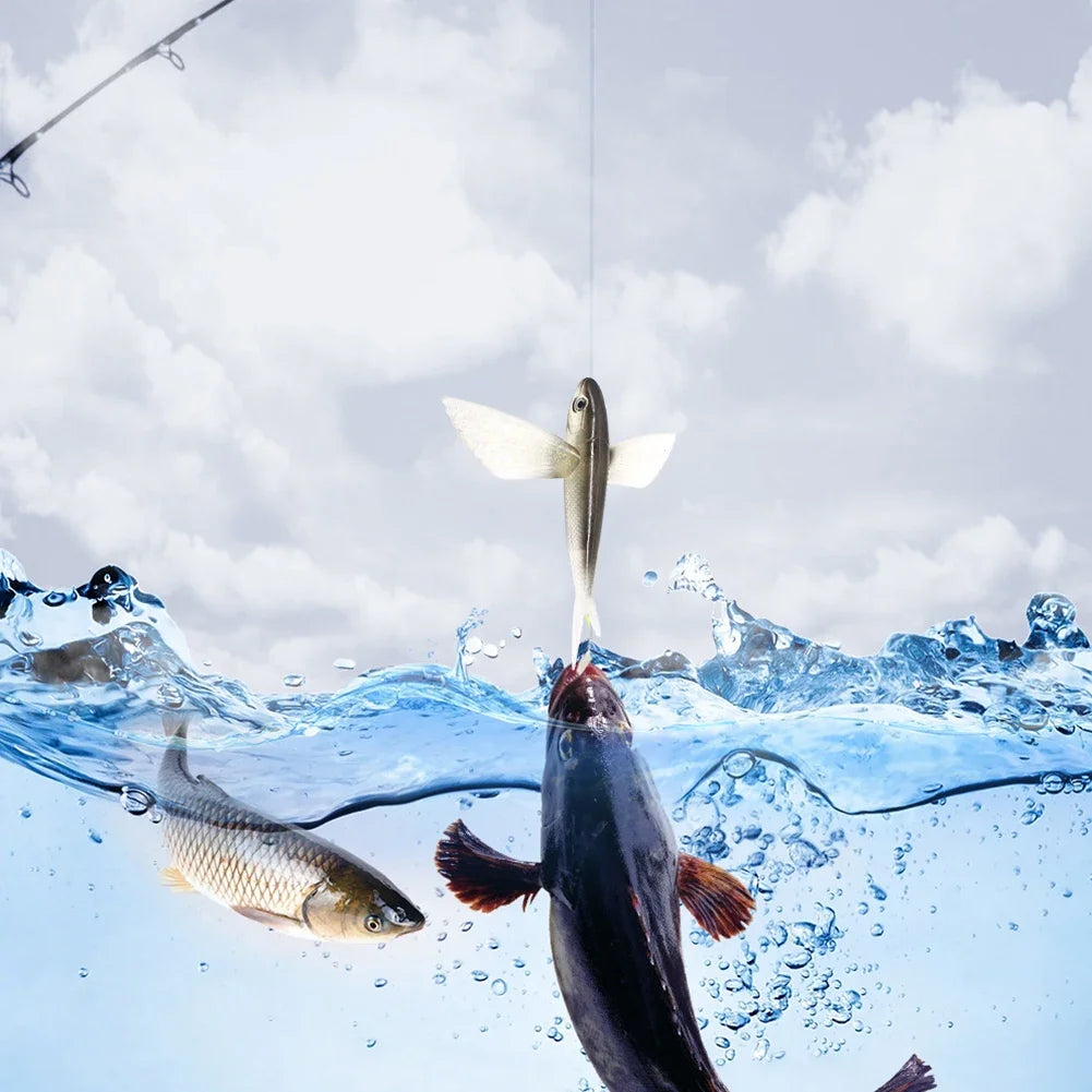 1-10PCS Fishing Lure Bait Sea Fishing Big Flying Fish Soft Bait Tuna Lures Pink Trolling Bird Shaped Teaser For Fishing Tackle