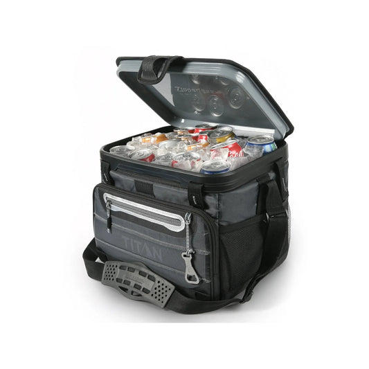 Collapsible Zipperless Soft Cooler, Black,Holds 40 cans/27 quarts