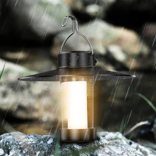 LED Lighting Lantern Waterproof with Hook Camping Tent Lights Type-c Charging Garden Decoration Lamp Dimmable for Outdoor Travel