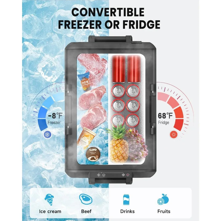 Car Refrigerator 40Liter 42qt RV Refrige with 12/24V DC 110-240V AC Portable Freezer Electric Compressor Cooler For Car RV Camp