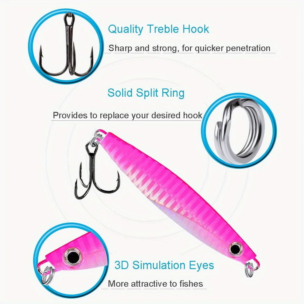 Ackibbik delivers a rugged metal cast jig spoon set that reliably entices trophy saltwater strikes and big game.