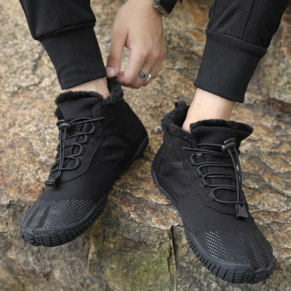 Women Men Winter Booties Warm Outdoor Work Shoes Anti-Slip Male Snow Boots Ankle Shoes for Trekking Climbing Working
