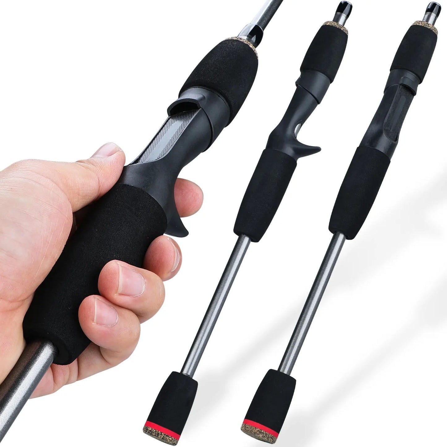 Sougayilang 5 Section Spinning Rod Ultralight Glass Fiber Travel Fishing Rods