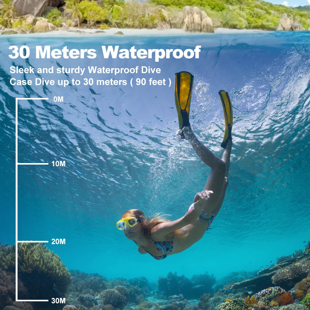 OURLIFE Action Camera Ultra HD 4K 30FPS 16MP WiFi Waterproof 30M