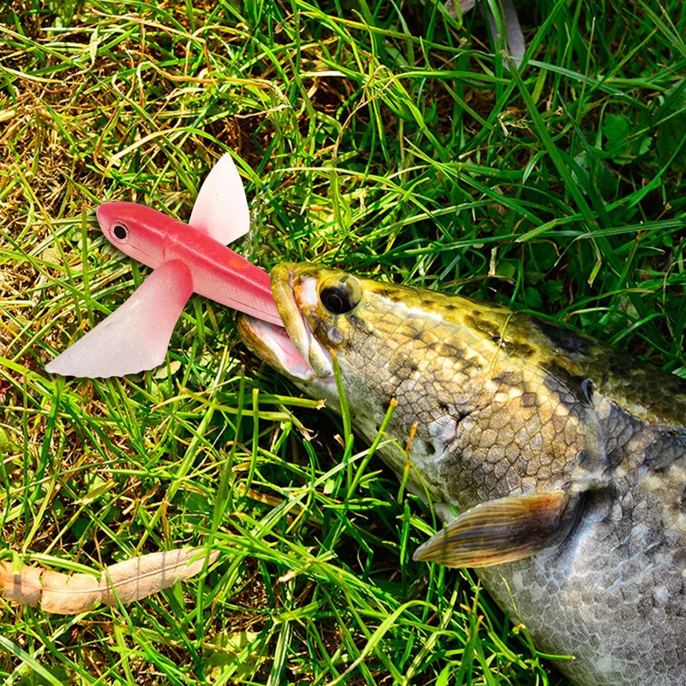 1-10PCS Fishing Lure Bait Sea Fishing Big Flying Fish Soft Bait Tuna Lures Pink Trolling Bird Shaped Teaser For Fishing Tackle