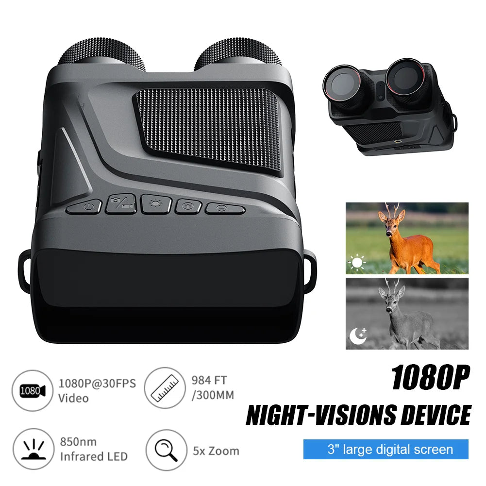 R12 5x Digital Zoom Infrared Night Vision Binocular Telescope 1080p 300m Night Vision Device For Outdoor Camping