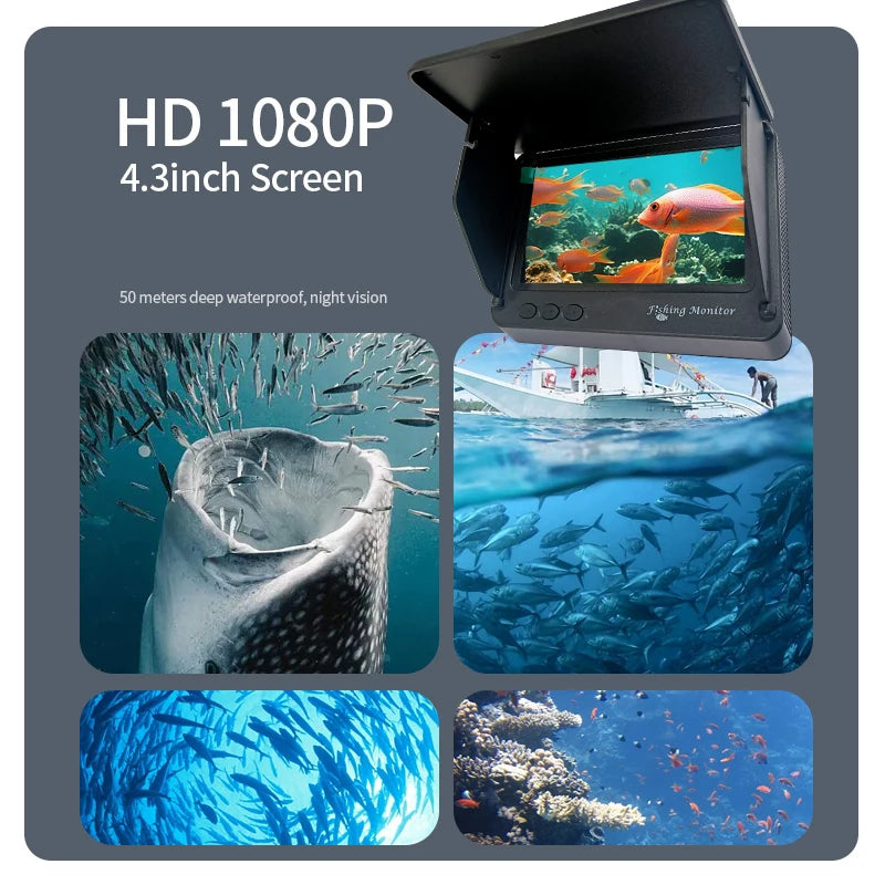 GUANMOU presents a Portable Underwater Fishing Camera that unlocks crystal clarity beneath the surface for you, with a bright 4.3-inch LCD, reliable infrared night vision, and a rugged, ready-for-any-water design.