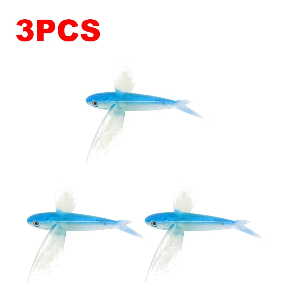 1-10PCS Fishing Lure Bait Sea Fishing Big Flying Fish Soft Bait Tuna Lures Pink Trolling Bird Shaped Teaser For Fishing Tackle