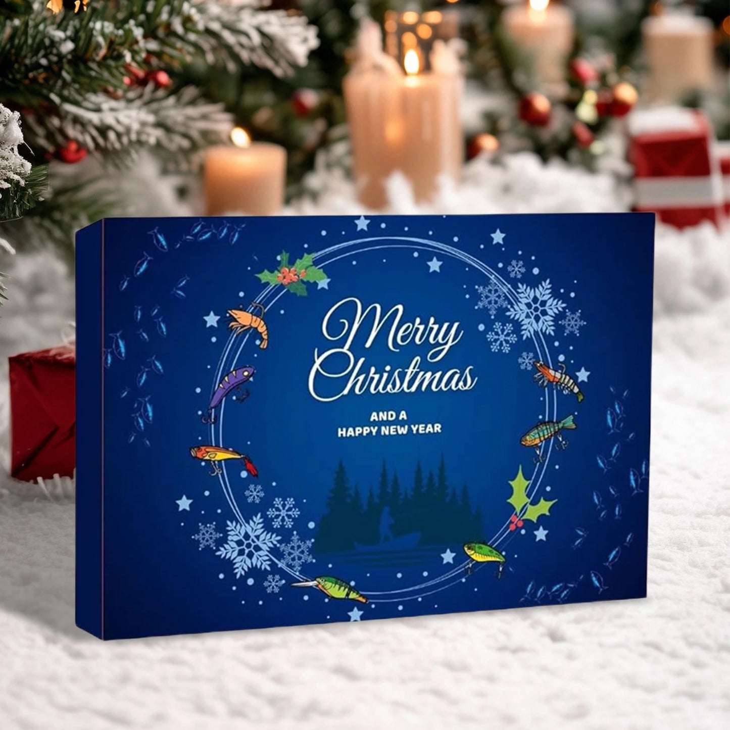 2025 Fishing Advent Calendar 24 Days Fishing Lures Set Fishing Christmas Advent Calendar Xmas Surprise Gift for Men
