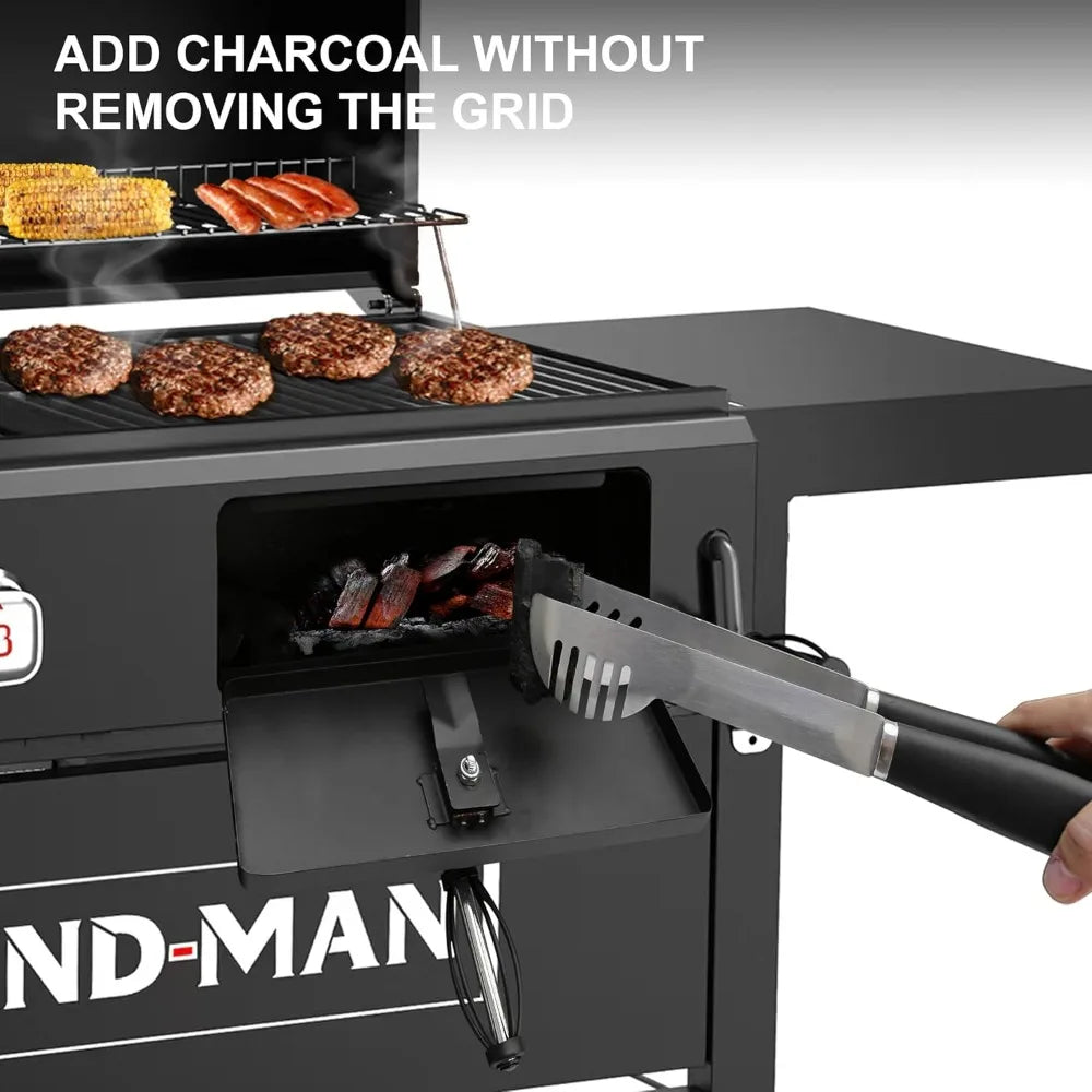 Brand-Man Propane Gas and Charcoal Grill Combo,Grill and Griddle Combo Dual Fuel BBQ Grill with Dual Lids for Outdoor Barbecue,