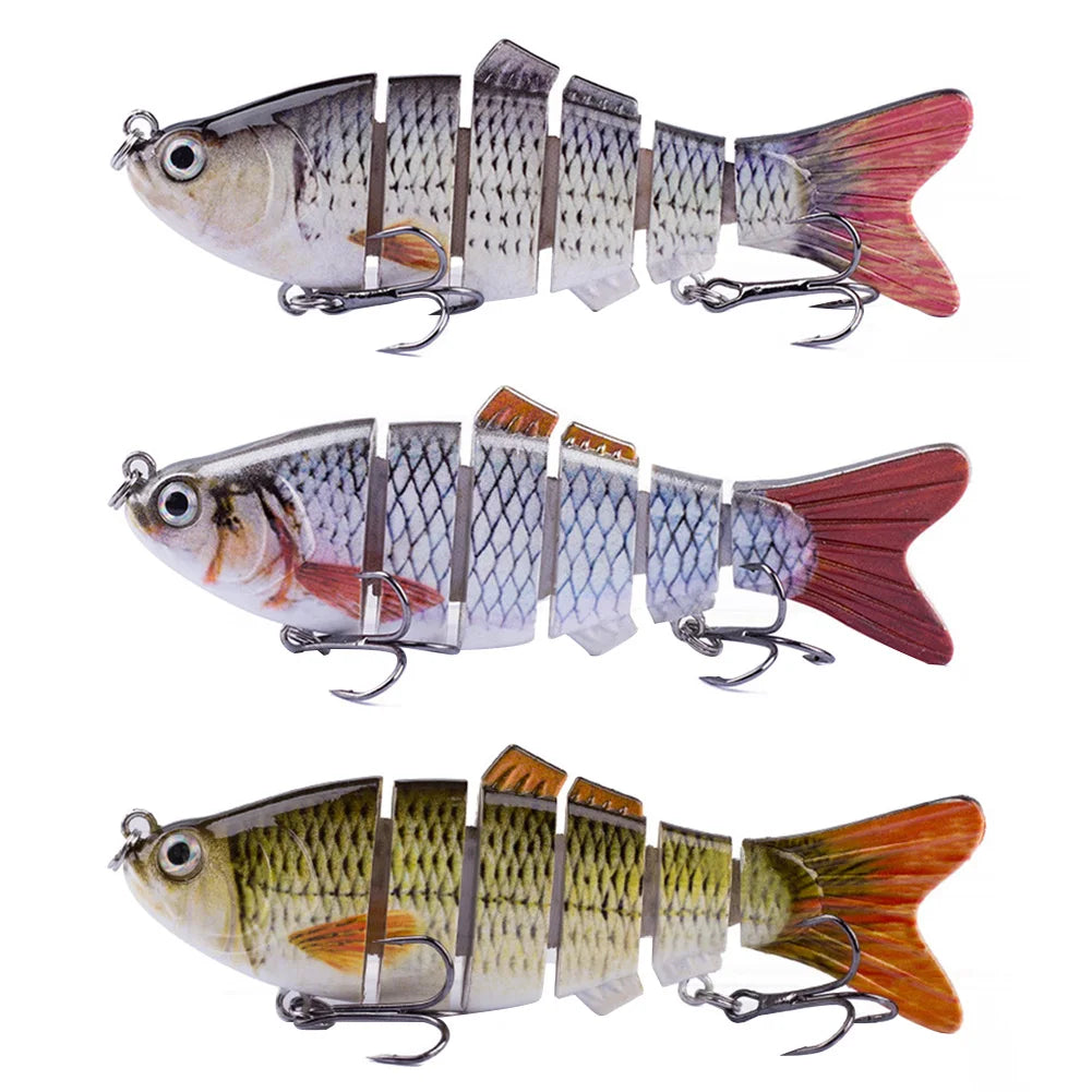 Robotic Fishing Lure 10cm With Treble Hooks 3D Eyes Bionic Swimming Bait