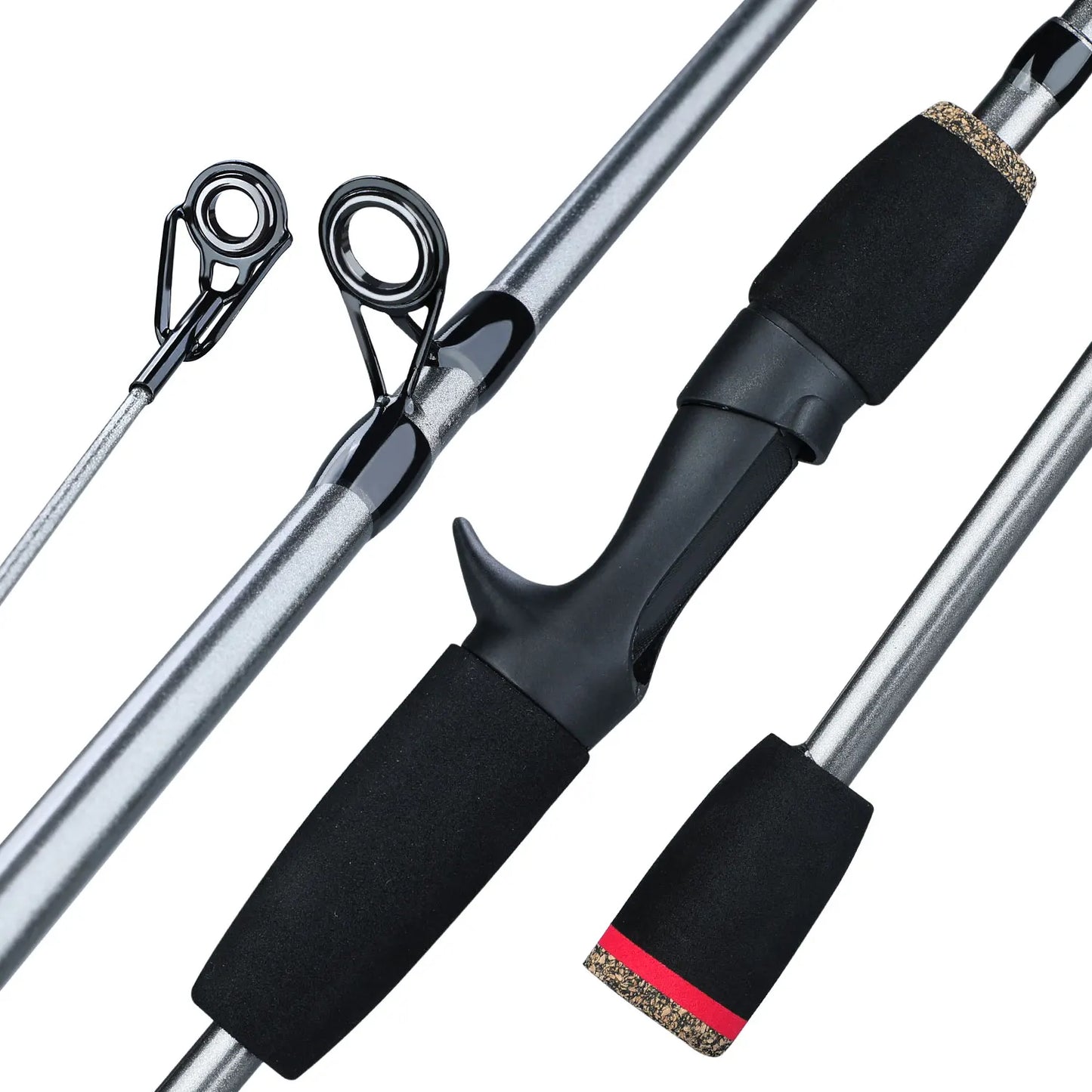 Sougayilang 5 Section Spinning Rod Ultralight Glass Fiber Travel Fishing Rods