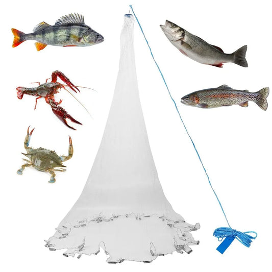 Hign-concerned 8ft Radius Cast Net With Chain Sinker BM Spread