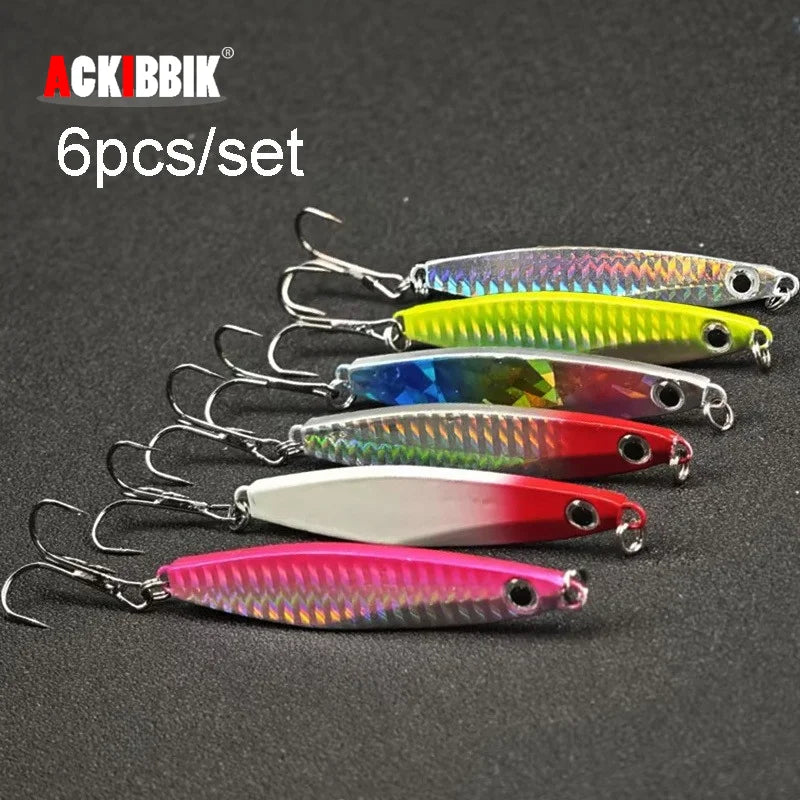 Ackibbik delivers a rugged metal cast jig spoon set that reliably entices trophy saltwater strikes and big game.