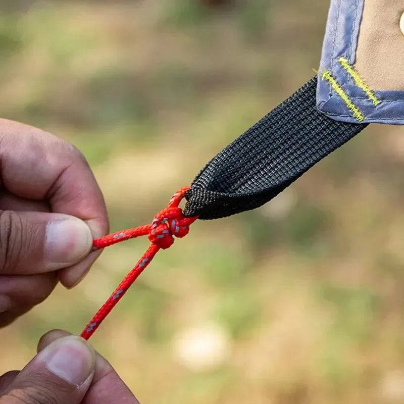 4Pcs Outdoor Guy Lines Tent Cords Reflective Camping Rope with Aluminum Guylines Adjuster Tensioner Pouch for Tent Tarp Canopy