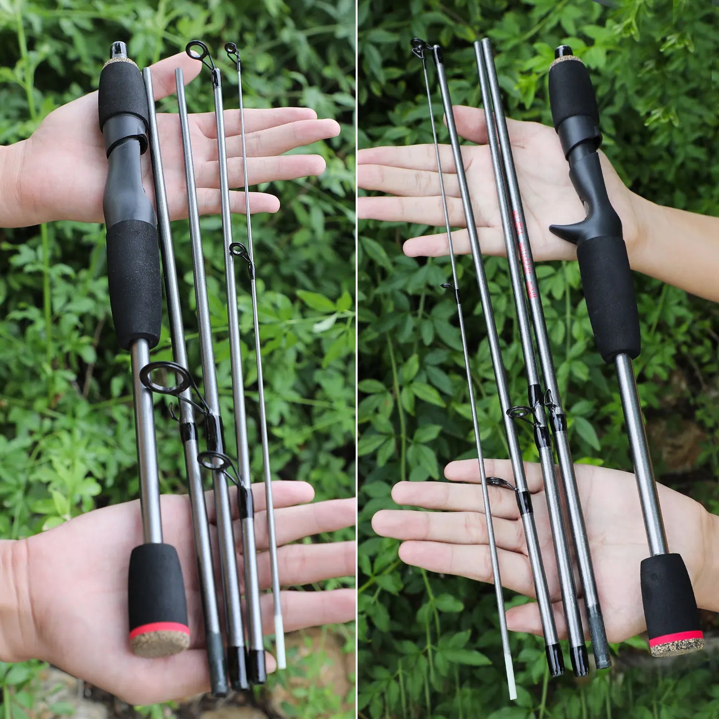 Sougayilang 5 Section Spinning Rod Ultralight Glass Fiber Travel Fishing Rods
